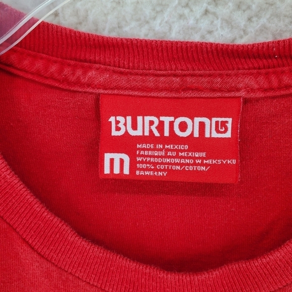 Burton Red T-Shirt Mens M Graphic Print Cotton Sleeveless Crewneck - Picture 5 of 8